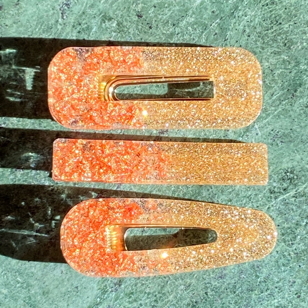 Handmade resin hair clips